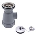 2" Drain, Trap Sink Drain, 1-1/4"-M Thread, w/Chain Stopper Brushed Finish image number 0