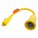 Hubbell Marine Adapter, Straight , Yellow, 50A Twist-Lock to 15A Straight Blade image number 0