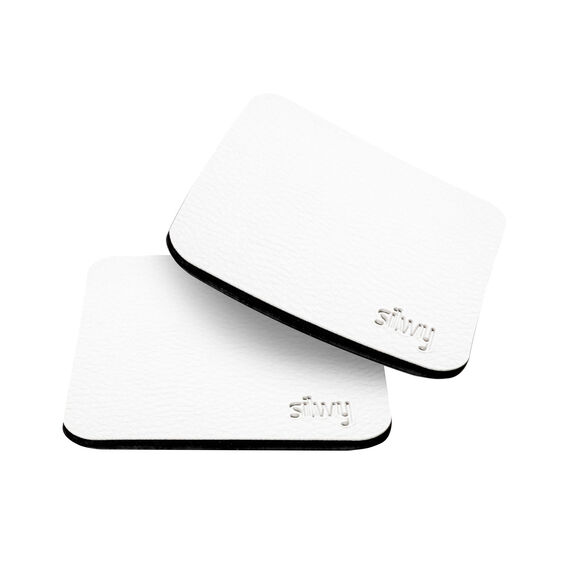 Metal Nano Gel Pads, Square with Leather Coating, Set of 2, White image number 0