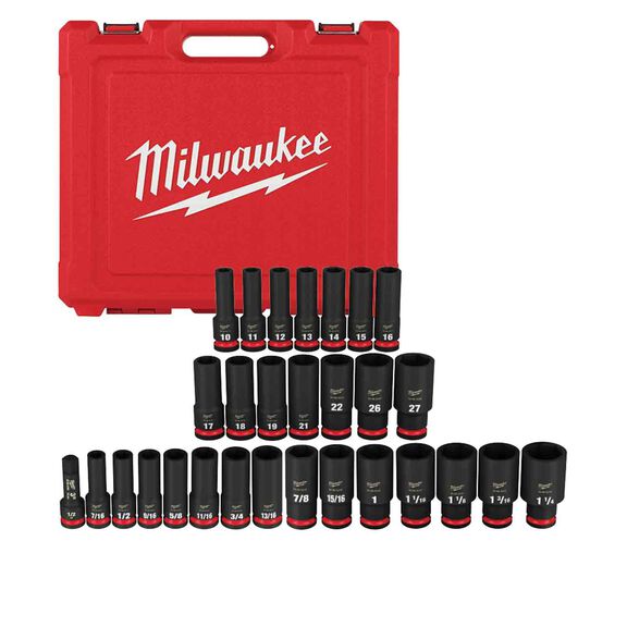 SHOCKWAVE&trade; Impact Duty&trade; 1/2" Drive SAE & Metric Deep 6 Point Socket Set, 29 Piece image number 0