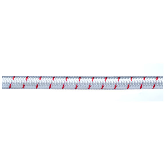 White and Red Shock Cord, Sold by the Foot image number 0