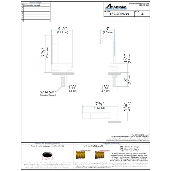 Artaine Folding Faucet Cold Only J-Spout, Brushed Nickel image number 3