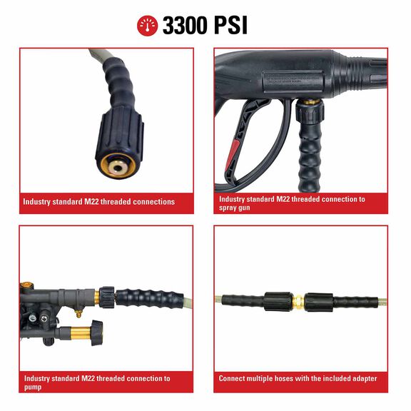 1/4" x 25'. x 3300 PSI Cold Water Replacement/Extension Hose image number 2