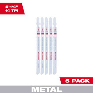 5-1/4" 14TPI T-Shank Metal Cutting Bi-Metal Jig Saw Blades, 5 Pack