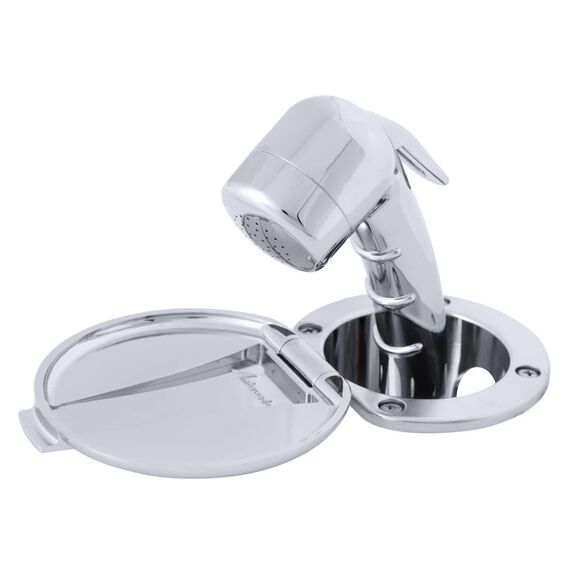 Recessed Shower Chrome Cup & Lid, Small Chrome Sprayer No Hook, 6' Stainless Steel Hose image number 2