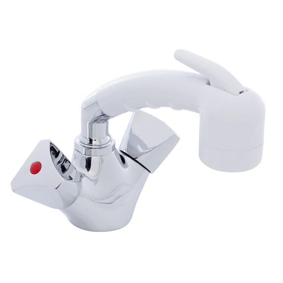 Trinidad Head/Shower Combo Faucet Small Sprayer 6' Rubber Hose Chrome/Arctic White image number 0