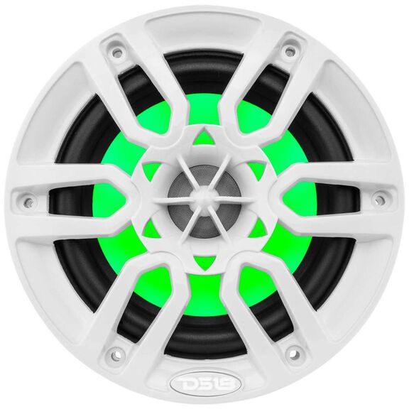 HYDRO 6.5" 2-Way Marine Speakers with Integrated RGB LED Lights, 300 Watts, White image number 1