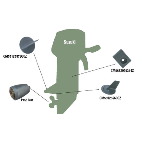 Outboard Anodes, Suzuki, Zinc image number 0