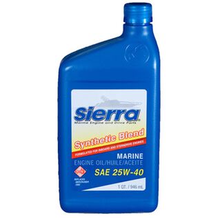 Sierra 25W-40 4 Stroke Synthetic Blend Marine Engine Oil, 1 Quart