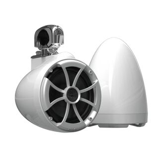 Wet Sounds ICON 8 White V2 Series 8" Marine Tower Speakers with Stainless Steel Fixed Clamps (Pair)