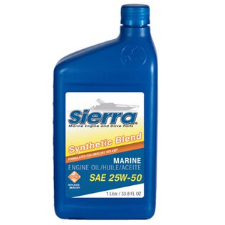 Sierra 25-W50 4 Stroke Synthetic Blend Marine Engine Oil, 1 Liter