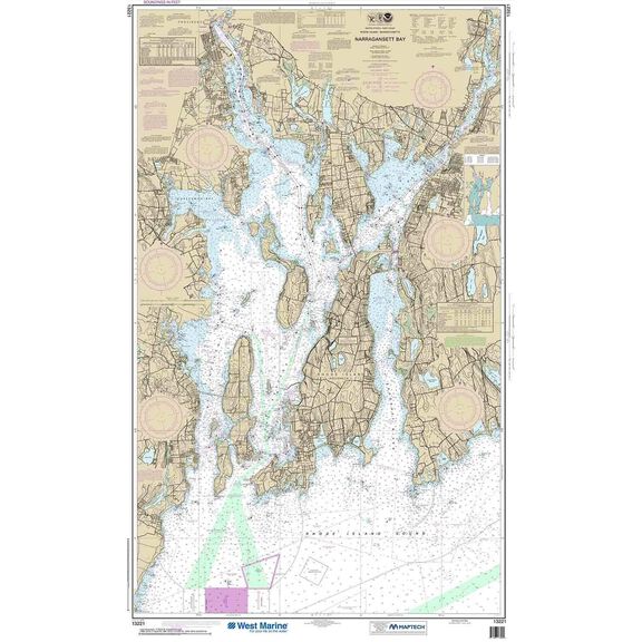 Maptech&reg; NOAA Recreational Waterproof Chart-Narragansett Bay, 13221 image number 0