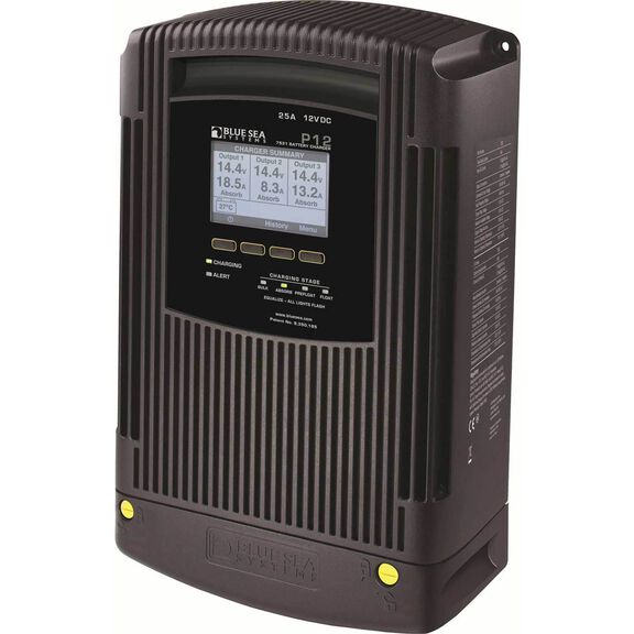 Blue Sea Systems P12 Marine Battery Charger, 25 Amp, 3-Bank, 12 Volt image number 0