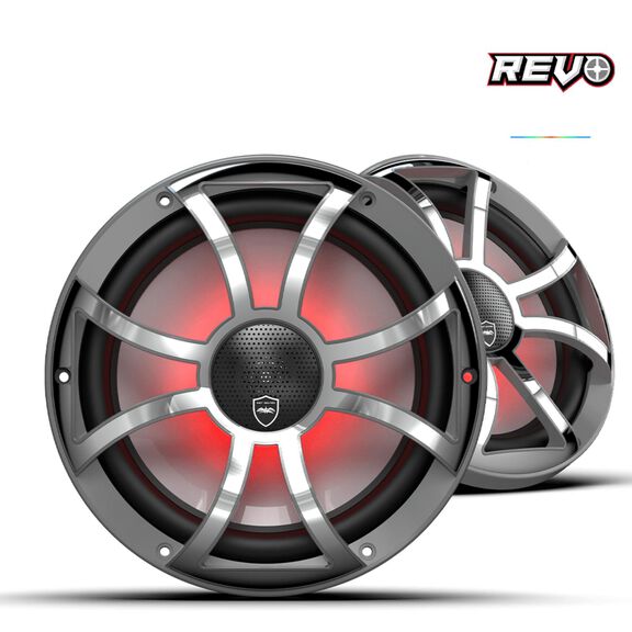 Wet Sounds REVO CX-10 XS-G-SS S2 10-inch High Output Component Style Coaxial Speakers with XS-Gunmetal Stainless Steel RGB Grilles image number 0