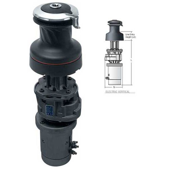 #50 Two-Speed Aluminum Vertical Electric Radial Self-Tailing Winch image number 0