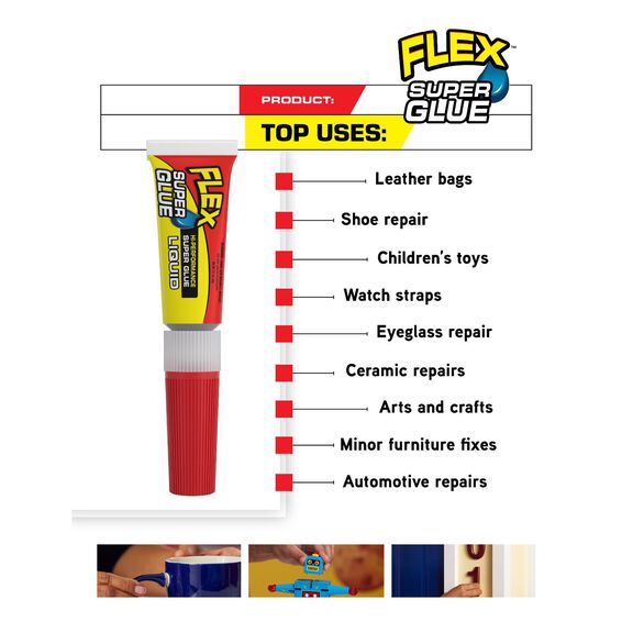 Flex Super Glue&trade; Liquid 2x3g, 8-Pack image number 6