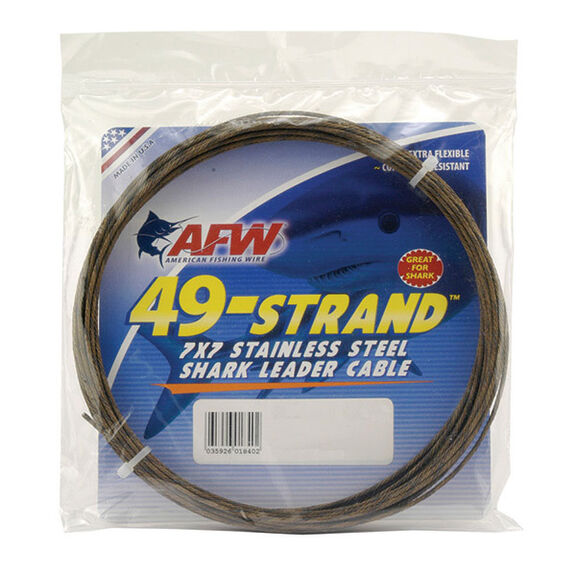 49-Strand Stainless Shark Leader Cable, Camo Brown, 175 lbs. image number 0