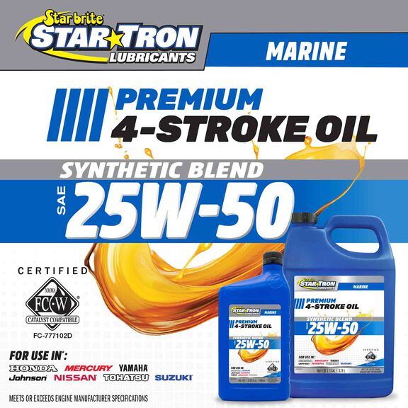 Star Tron 4-Stroke 25W-50 Marine Engine Oil, Synthetic Blend image number 1