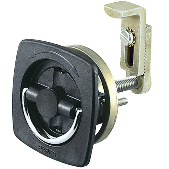 PERKO&reg; Non-Locking Flush Latch - Chrome/Black with Offset Cam Bar image number 0