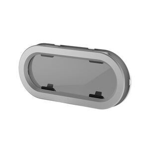 Standard Portlight Size 7RE - Opening, Smoke Acrylic / Silver Frame, White Trim