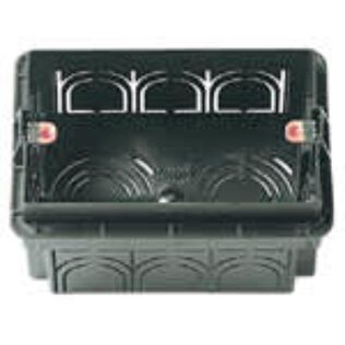 Vimar V71303.AU 3-Module Flush Mounting Box, Masonry, Black
