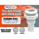 SEAFLO 3/4" Thru Hull Fitting with Check Valve White image number 1