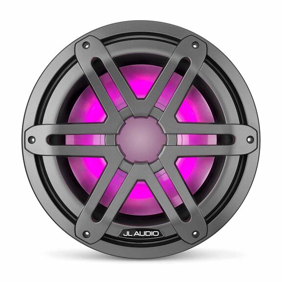 M3-10IB-S-Gm-i-4 10" Marine Subwoofer Driver, Gunmetal Sport Grilles with RGB LED Lighting image number 2