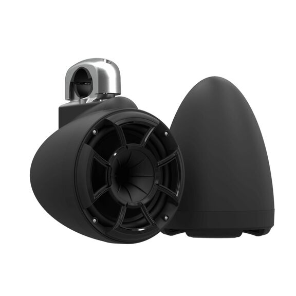 Wet Sounds REV 8 Black Special Edition Revolution Series 8" Matte Black Tower Speakers with Silver Aluminum Fixed Clamps (Pair) image number 0