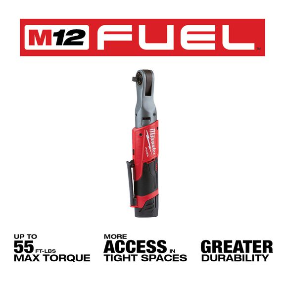 M12 FUEL&trade; 3/8" Ratchet 2 Battery Kit image number 2