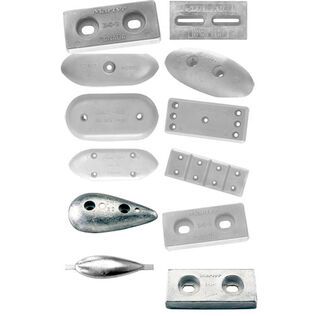 Zinc Hull Anode Euro - 12 1/2"L x 2 1/2"W x 1 1/4" thickness (B)