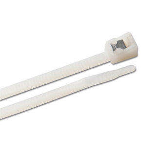 8" White Self-Cutting Cable Ties