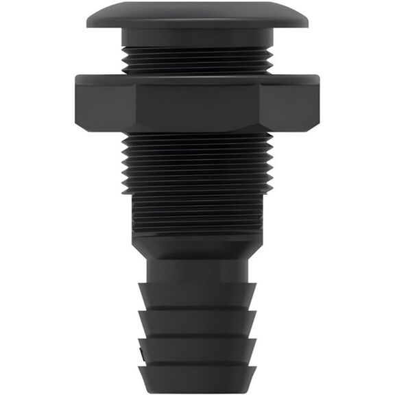 SEAFLO 3/4" Thru Hull Fitting Black with Check Valve image number 1