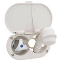 Trinidad Transom Shower Cold Only, Warm White Cup & Lid, Small Warm White Sprayer, 10' White Rubber Hose, Chrome Trinidad Handle image number 1