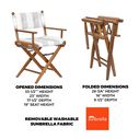Premium Grade Teak Newport Folding Director's Chair with Solana Seagull Sunbrella&reg; Fabric Seat Cushions image number 1