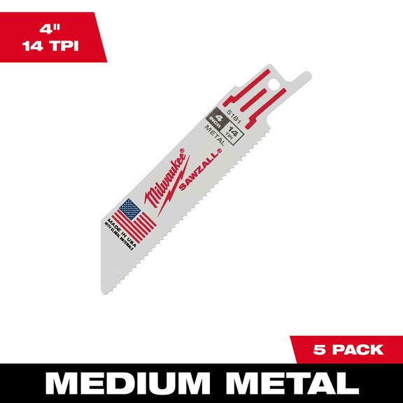 4" 14 TPI Thin Kerf SAWZALL&reg; Blades, 5 Pack image number 0