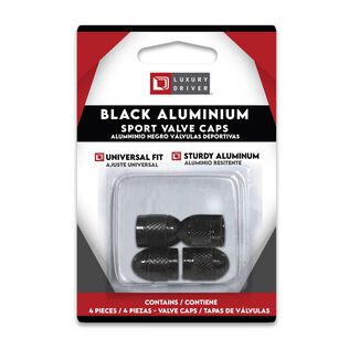 Black Aluminum Sport Valve Caps