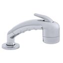Deck-Mount Sprayer Small Chrome Sprayer No Hook w/Elbow, 6' Black Rubber Hose, Ultra-Low Profile Holder image number 0