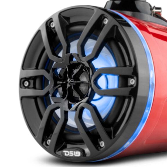 HYDRO 6.5" Marine Tower Speakers with Integrated RGB LED Lights, 300 Watts, Red image number 3