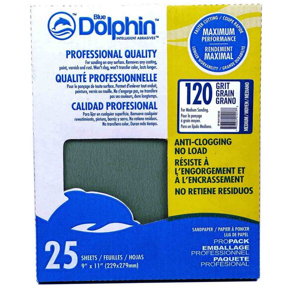 Pro Grade Sandpaper Sheets, 120 Grit, 25-Pack image number 0