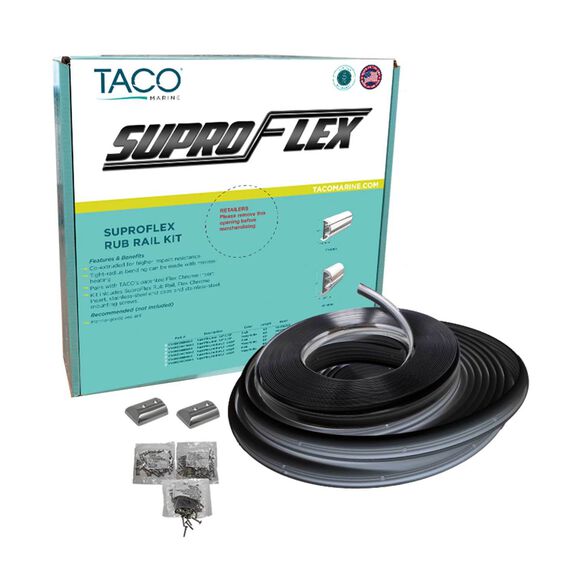 SuproFlex Medium Rub Rail Kit Black, 80' image number 0