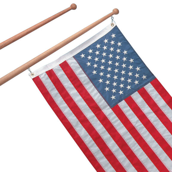 18" Teak Ensign Flagpole image number 0