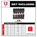 SHOCKWAVE&trade; Impact Duty&trade; 1/2" Drive SAE Deep 6 Point Socket Set, 12 Piece image number 1