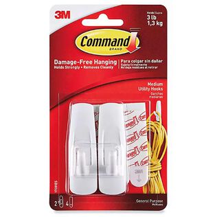 Command&trade; Medium Utility Hooks, 2 Hooks, 4 Strips/Pack