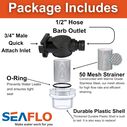 SEAFLO 52S02 Inline Water Pump Filter with 3/4 in. Quick Attach image number 2