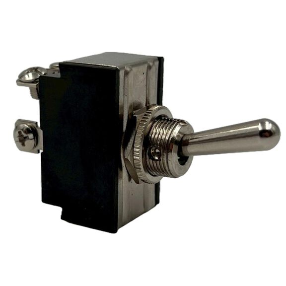 Chrome Plated Toggle Switch, Off/On, DPST image number 3
