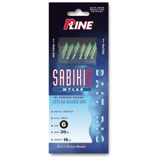 Mylar Sabiki, White, Size 8