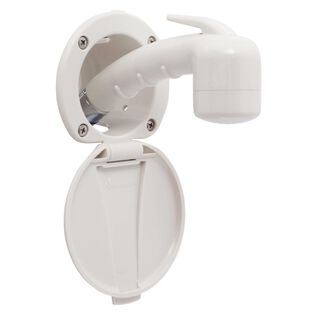 Recessed Shower Warm White Cup & Lid, Small Warm White Sprayer No Hook, 10' White Rubber Hose