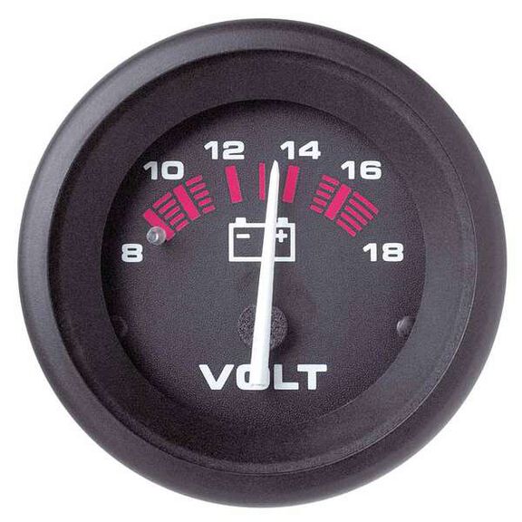 Amega Series Voltmeter Gauge, 8-18V image number 0