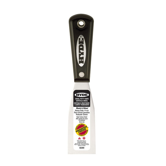 Black & Silver 1 5/16'' Chisel Putty Knife image number 1