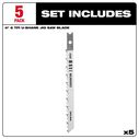 4" 6TPI U-Shank Wood High Carbon Steel Jig Saw Blades, 5 Pack image number 2